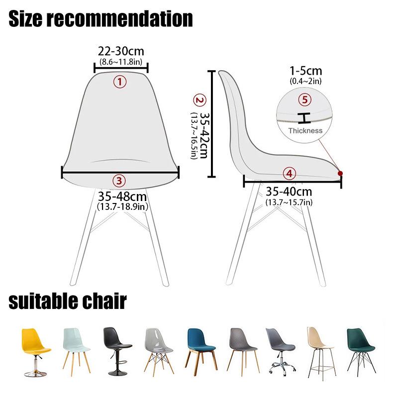 Dining Room Shell Chair Cover Home Jacquard Spandex Chair Seat Covers