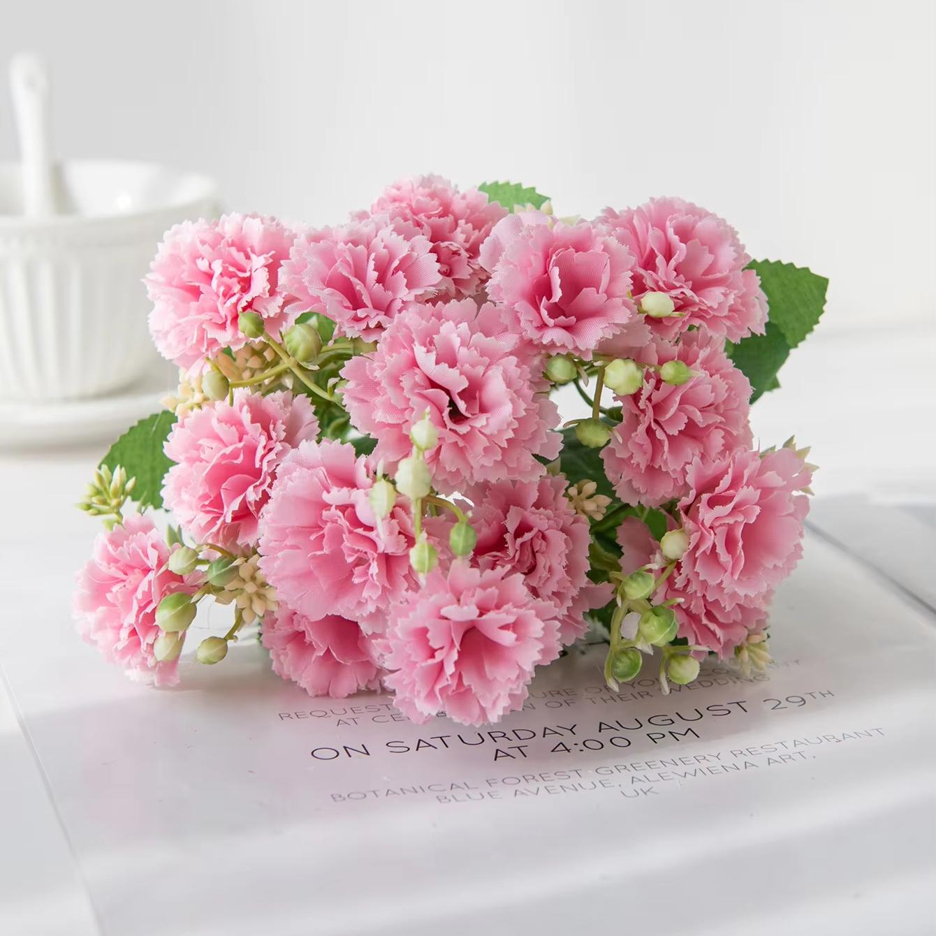 

Artificial Flowers Silk Carnation Outdoor Garden Festival Wedding Bridal Bouquets Home Vase Table DIY Gift Scrapbook Decorations 1pc розовый