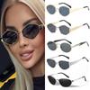 Metal Sunglasses Small Frame Wide Thick Legs Oval Foreign Trade Sunglasses High Fashion Thin Sunshade Glasses