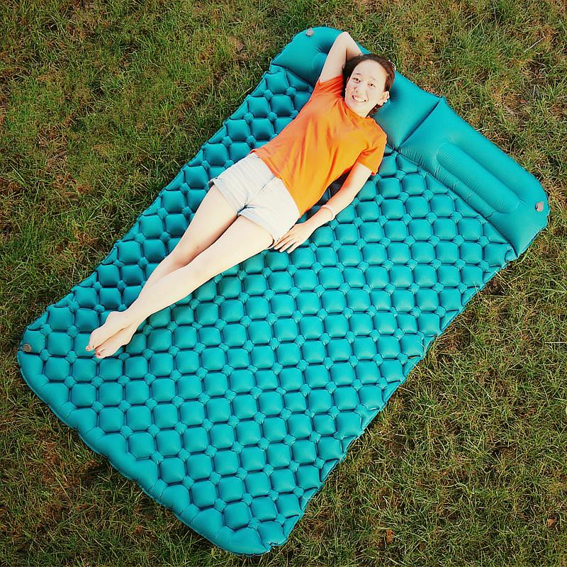 

Air Camping Mats Inflatable Cushion Moistureproof Outdoor Hiking Picnic Tent Plaid Pad Home Rest Double Sleeping Bag