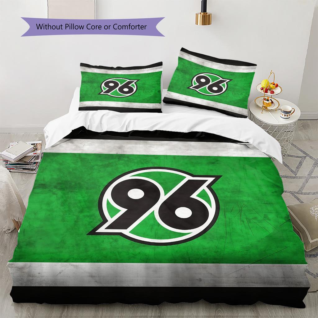 Hannover Football Club Pattern Bedding Quilt Set Home Decoration Gift (1 * Duvet Cover + 2 * Pillowcase Without Core)