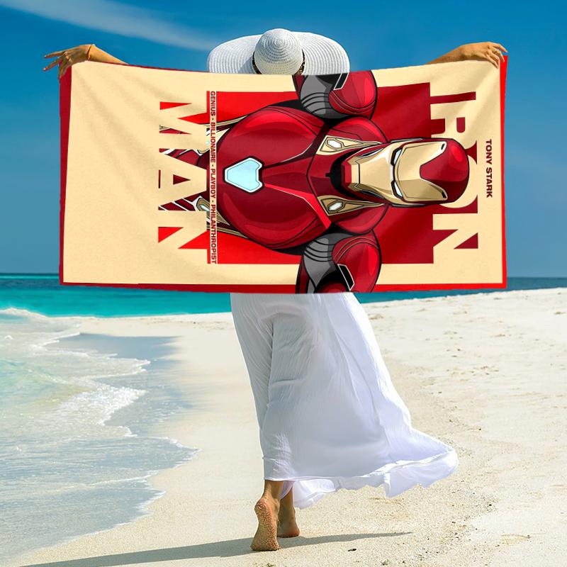 1Pc Iron Man Tech Hero Beach Towel Microfiber Beach Towel Thin Absorbent For Beach Swimming Yoga Bath Sports 0917273