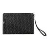 Fendi Monogram Logo FF Pattern Color Block Striped Coated Wristband Canvas And Leather Clutch Men Clutch Black Gray Yellow 7N0110-A9XS-F0R2A