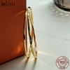 Senlissi-New 925 Silver Hoop Earrings For Women Gold Earring Luxury Quality Jewelry 1.8MM Thick 2/2.5/3/4/5/6CM