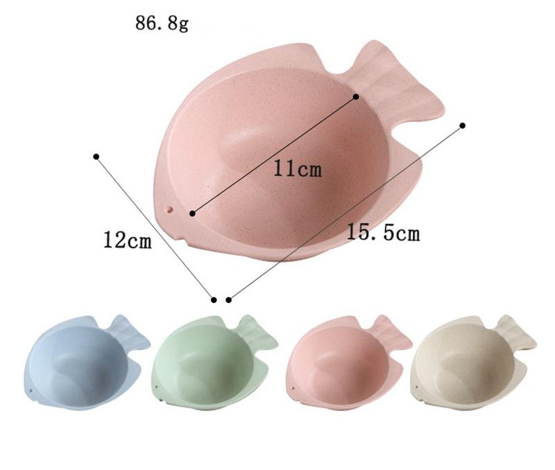 Thicken Anti-break Wheat Straw Fish-shaped Soup Bowls Dinner Food Container Fruits Dessert Dish Holde