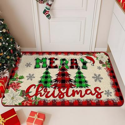 Christmas Bedroom Bathroom Bathroom Anti-Slip Carpet Merry Christmas Decorative Carpet Home Decoration