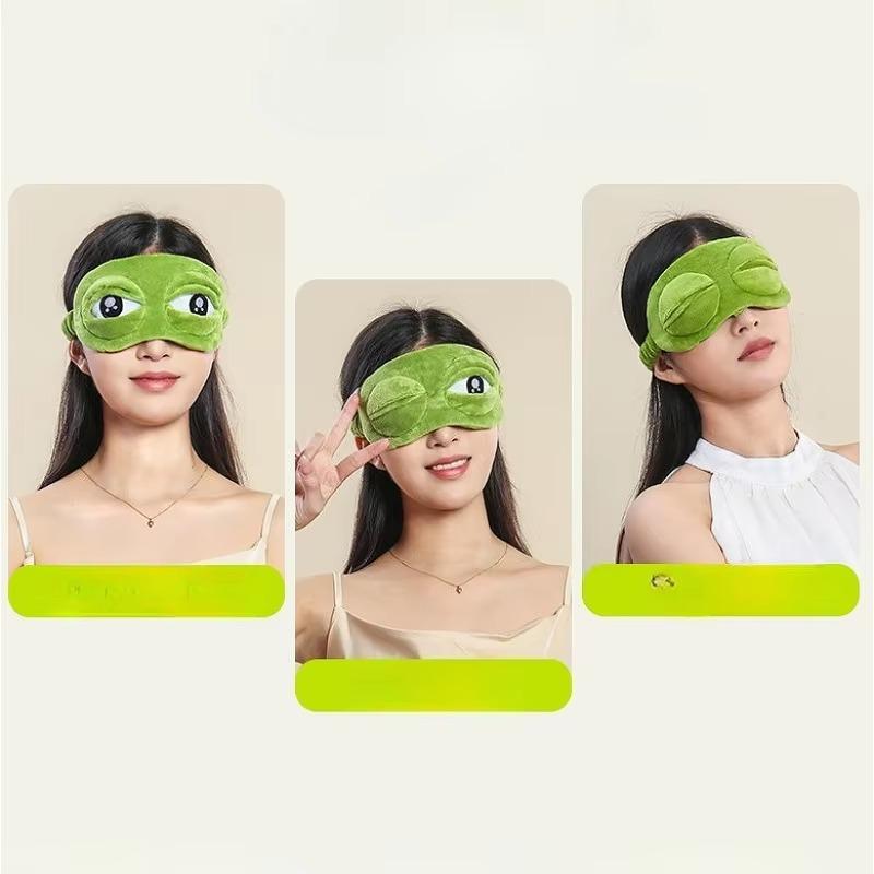 1pc Cute 3D Frog Plush Eye Mask Sleep Cover Soft Comfortable Block Light for Travel Home Nap Funny Eye Patch Sleep Aid Accessory