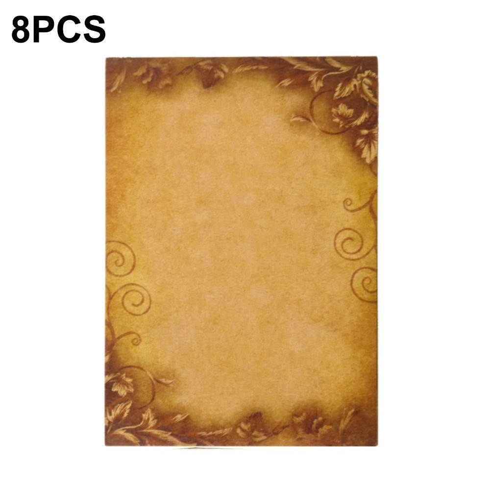 8 Pieces Antique Colored Printed Writing Paper Kraft Writing Stationery Papers Mail Paper