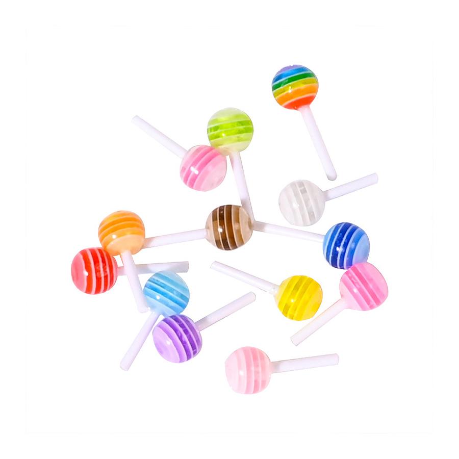 50Pcs Colorful 3D Lollipop Nail Art Accessories, Candy Themed Nail Decorations for Creative Manicures