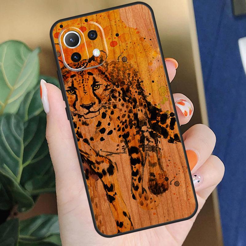 Hirsch Löwe Elefant Holz Tier Hülle Für Xiaomi 15T 14T 13T Pro 14 15 Ultra 17 Pro Max POCO X7 F8 Pro X5 X6 F5 F6 F7 Hülle
