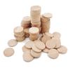 2.5CM Round Wood Coins Wood Cutout Circles Chips Natural Wooden Coins Unfinished Small Blank Tokens Wood Discs for Arts Supplies