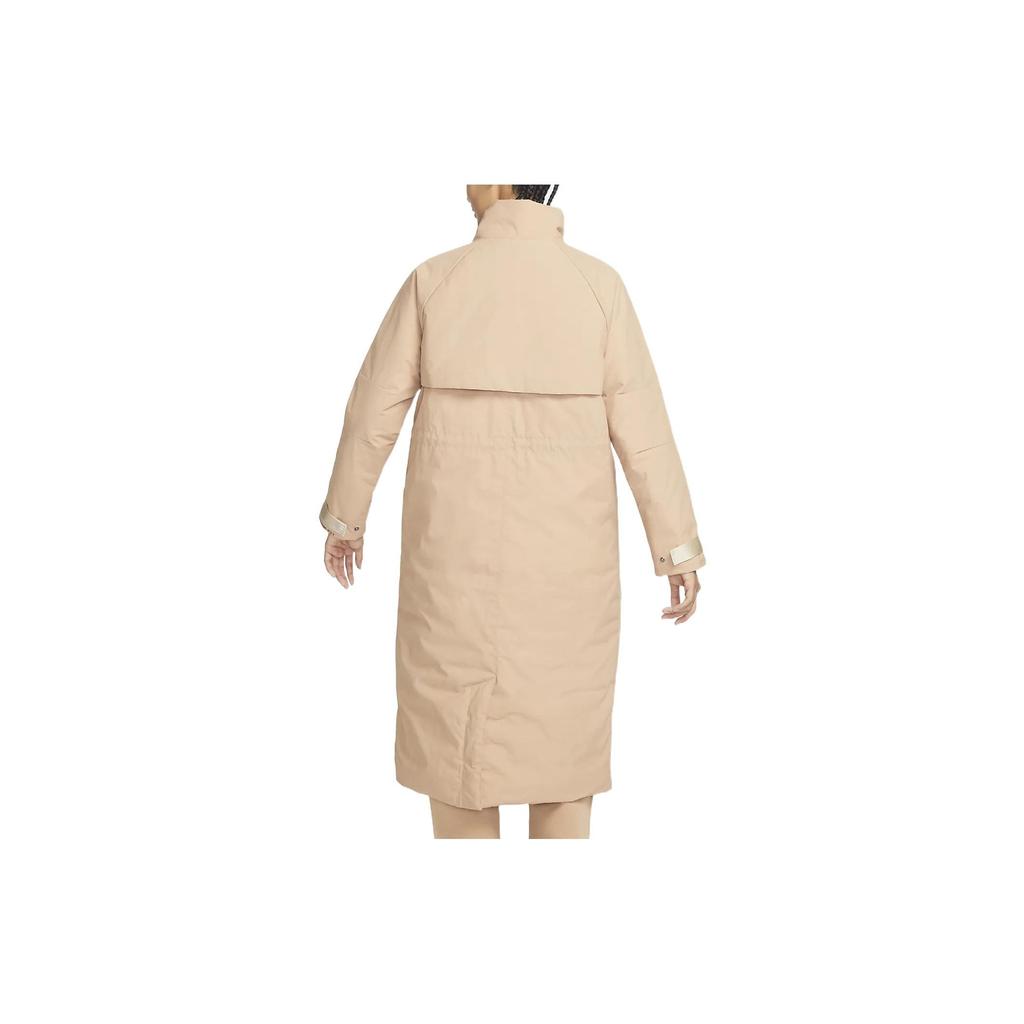 Nike Sportswear Therma-Fit Revival Solid Color Mid-Length Logo Print Zipper Warm Cotton Jacket Women Jacket Dark-Yellow DQ6859-200