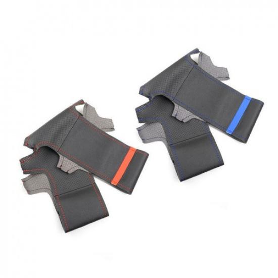 Black Hand Sewing Wrap Leather Steering Wheel For Honda Civic 8th MK8 2005-2011