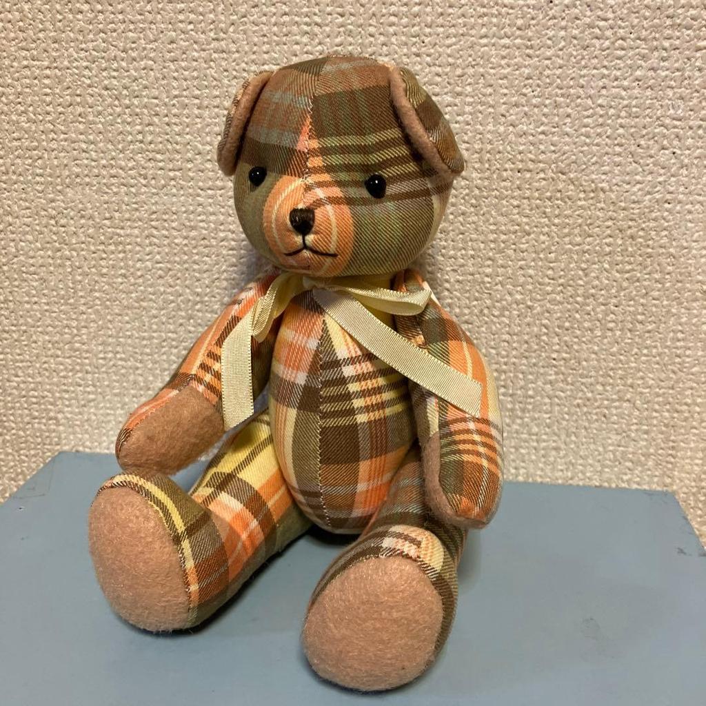 [USED] Mother Goose Forest Checkered Teddy Bear Plush Toy Romantic Garden