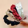Women Headband French Style Smooth Satin Wide-Brim Sponge Filled Hair Hoop Soft Fabric Hair Accessory