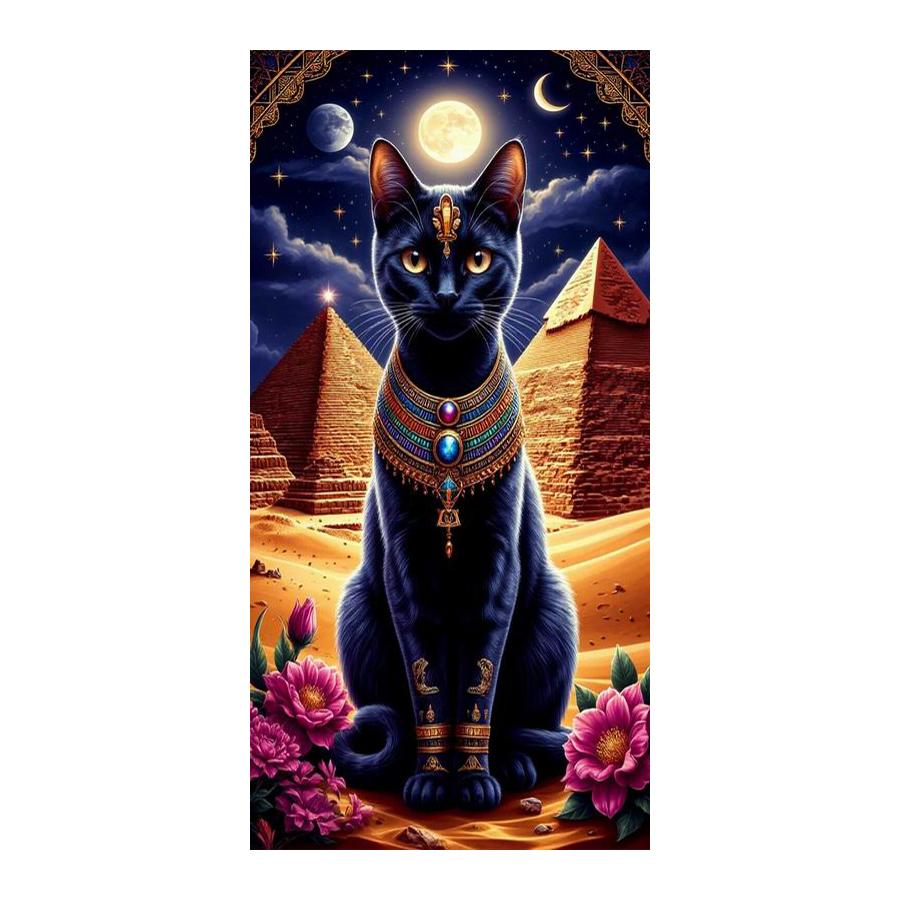 

Pyramid Black Cat Large Size Diamond Painting Animals Diy Full Square Round Drill Rhinestone Embroidery Mosaic Cross Stitch Kits Wall Decor Square drill 30x60cm