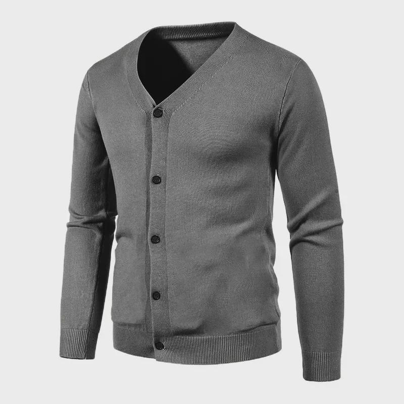 Men's Trendy Korean Style Knitted Cardigan for Spring and Autumn