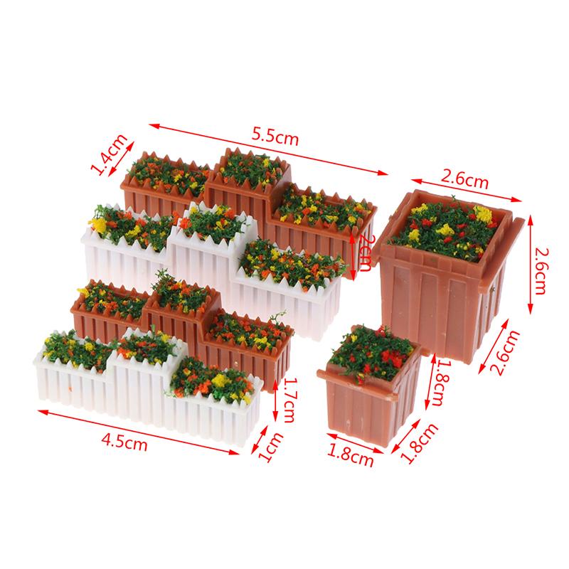 1:12 Puppenhaus Miniatur Blumen Garten Blumenbeet Blumentopf Topfpflanze Modell