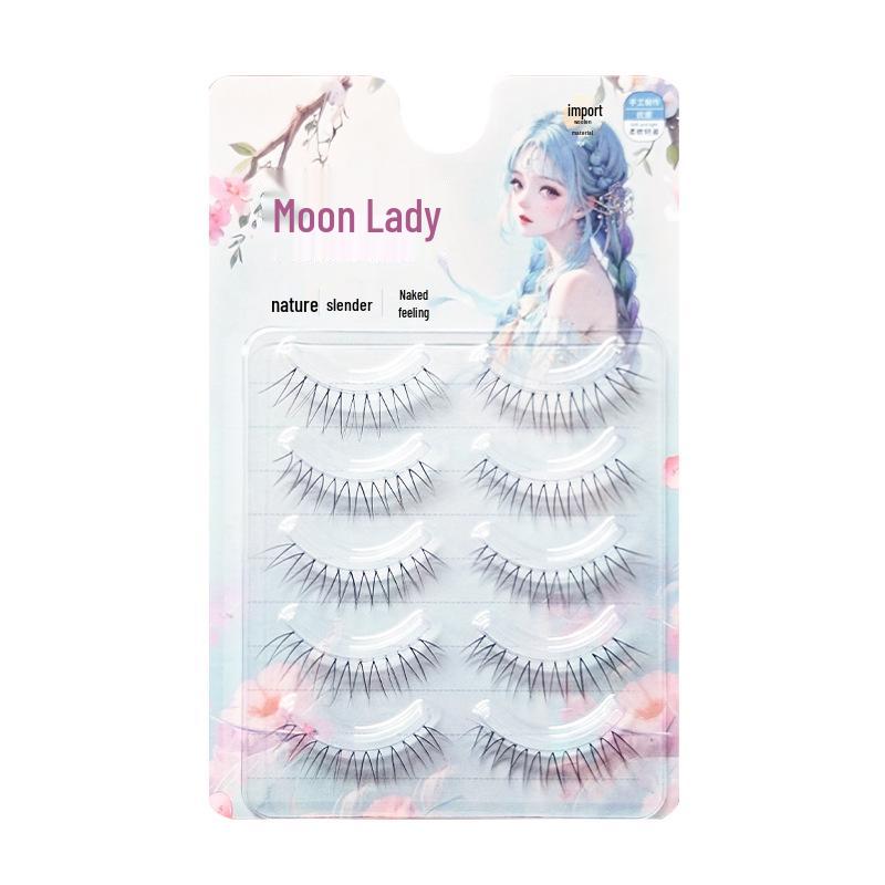 

Yuejiaoniang Girl Group V-Shaped Natural Full Strip False Eyelashes - Dense Style for Beginners