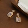 Women's Japanese-Korean Style Zircon Emerald Jewelry Set: Necklace, Ring, Earring, and Elegant Clavicle Chain
