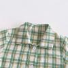 Summer Boys Plaid Short Sleeve Romper - Stylish Korean Style Crawling Suit for Infants