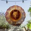 Golden Dragon Hanging Wind Spinner - 360° Rotating Metal Garden Decor with Fierce Dragon Design, Vibrant Red & Golden Colors