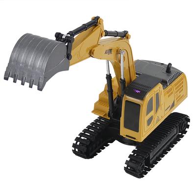 Escavadeira de Liga com Controle Remoto, Carro de Brinquedo com Luzes e Efeito Sonoro, Escavadeira Elétrica, Veículo de Engenharia Automotiva, Presentes para Crianças