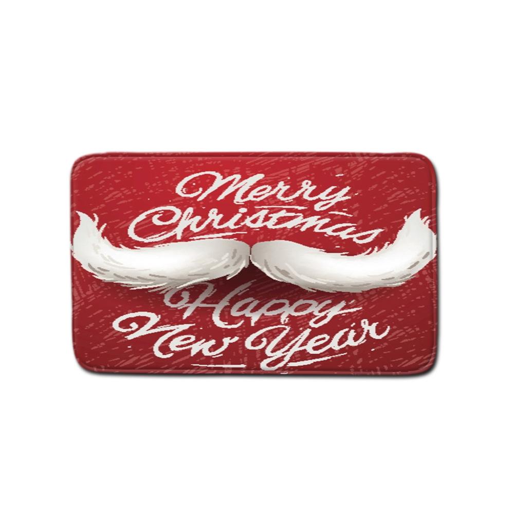 Christmas Shower Curtain Floor Mat Combination Four-Piece Set Bathroom Toilet Carpet Shower Room Mat Foot Mat