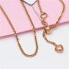 Rose Gold Peach Heart Women's Clavicle Necklace - Simple, Fashionable Chopin Chain Style