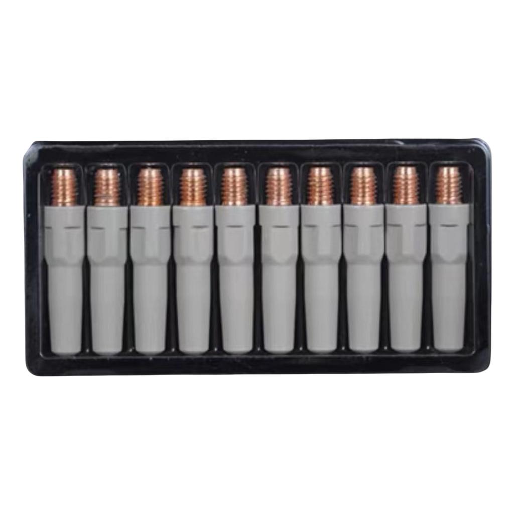 10Pcs Welding Contact Tips 40mm M6 Gas Nozzle Tip 0.8mm 1.0mm 1.2mm Welding Torch Welding Tool Parts Equipment