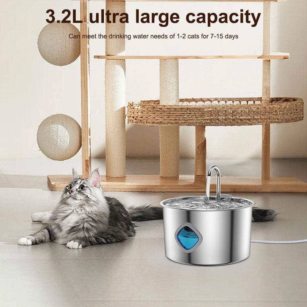 Automatic Pet Water Fountain Bowl with 2-Pack Replaceable Filters Filtered Water Fountain for Pet Dispenser Supplies Accessories
