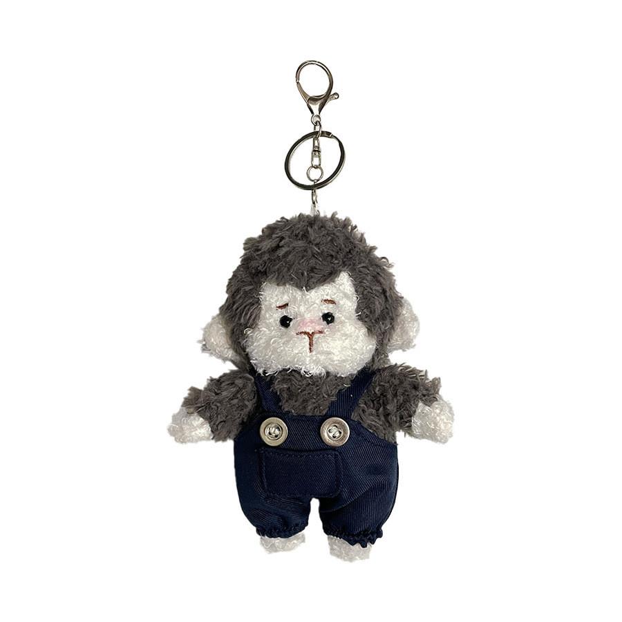 Plush Cozy Monkey Keychain With Adorable Overalls And Soft Filling Ideal For Occasion Any