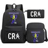 Primary And Secondary School Students Schoolbag Three-Piece Football Player Star Peripheral Printing Children'S Backpack