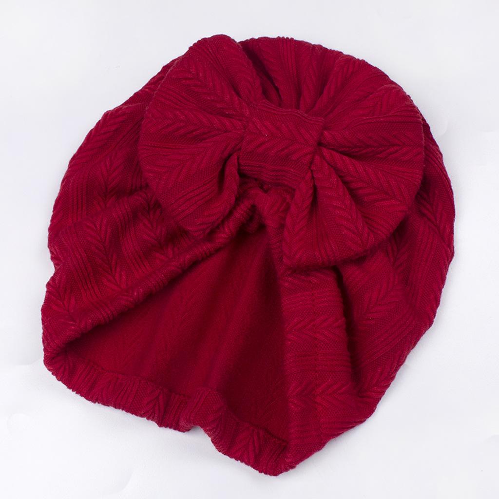 Hot Sale Solid Baby Bow Hat Headscarf Baby Toddler Newborn Hat Cap Girls Boy Head Cover