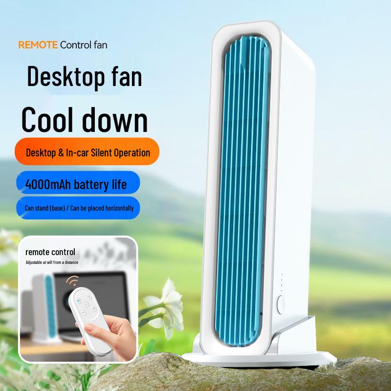 New Bladeless Tower Fan: Portable USB Desktop Fan with Large Wind Power for Office