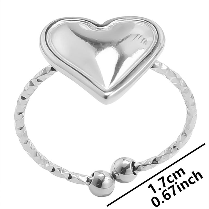 1pcs Crown Heart Shell Charm Ring Two/Three Layered Adjustable Stainless Steel Rings For Women Men Accessories Vintage Jewelry