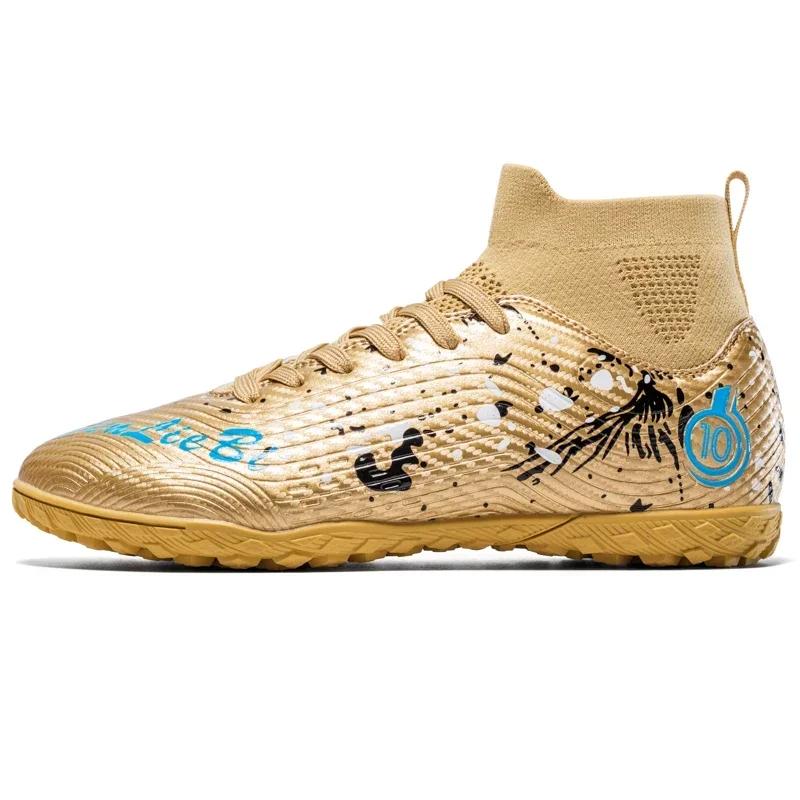 Men Soccer Shoes Anti-slip High-top Long Studs Outdoor Sports Shoes Men Grass Wear-resistant Training Ultra-light Men Shoes