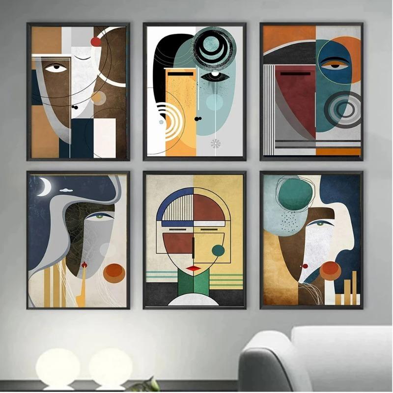 Severský Abstraktní Figura Geometrický Morandi Nástěnné Umění Plátno Obrazy Plakátové Tisky Estetický Moderní Obývací Pokoj Ložnice Domácí Dekorace