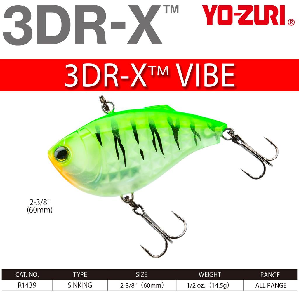 Vibe Sinking Bass Lure 60mm Matte Ghost Perch YO-ZURI 3DR-X Color
