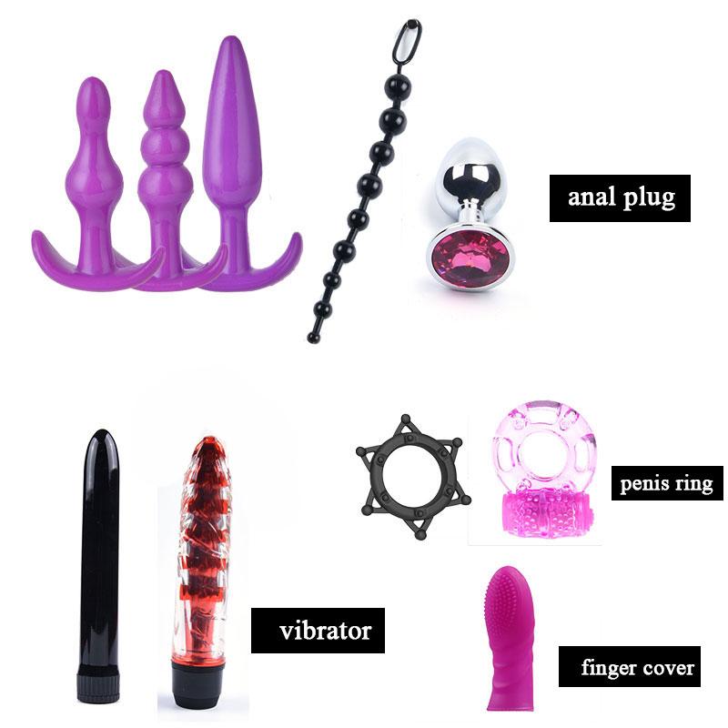 G-Punkt-Dildo-Vibrator Analplug Bondage Set Sexspielzeug für Frauen Peitsche Handschellen für Sex BDSM Exotische Spiele für Erwachsene