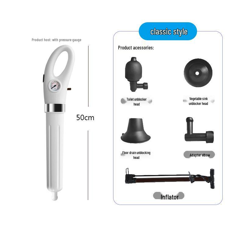 High-Pressure Toilet & Drain Unclogging Tool for Kitchen and Bathroom