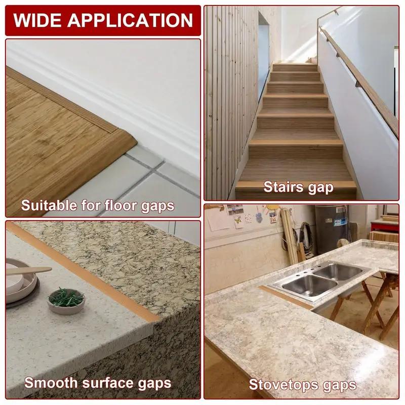 1PC 2mx5cm Self-Adhesive Floor Transition Strip, Elegant Wood Grain Vinyl Floor Divider, Plastic Laminate Floor Cover