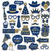 36pcs Happy Birthday Party Photo Booth Props Shimmer Powder Funny Glasses Lips Hat DIY Photo Shoot Prop Photobooth Accessories