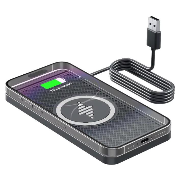 

Беспроводное автомобильное зарядное устройство Силиконовый коврик для iPhone 16 15 14 13 12 Pro Max Samsung S24/S23 LG AirPods 3 2 Настольная база для быстрой зарядки