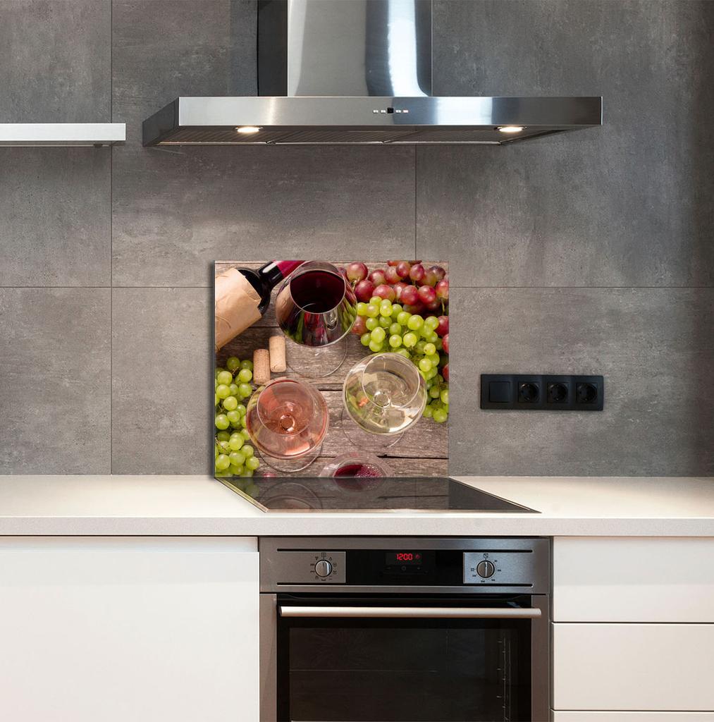 PANNEAU EN VERRE POUR CUISINE 65x60 Vin