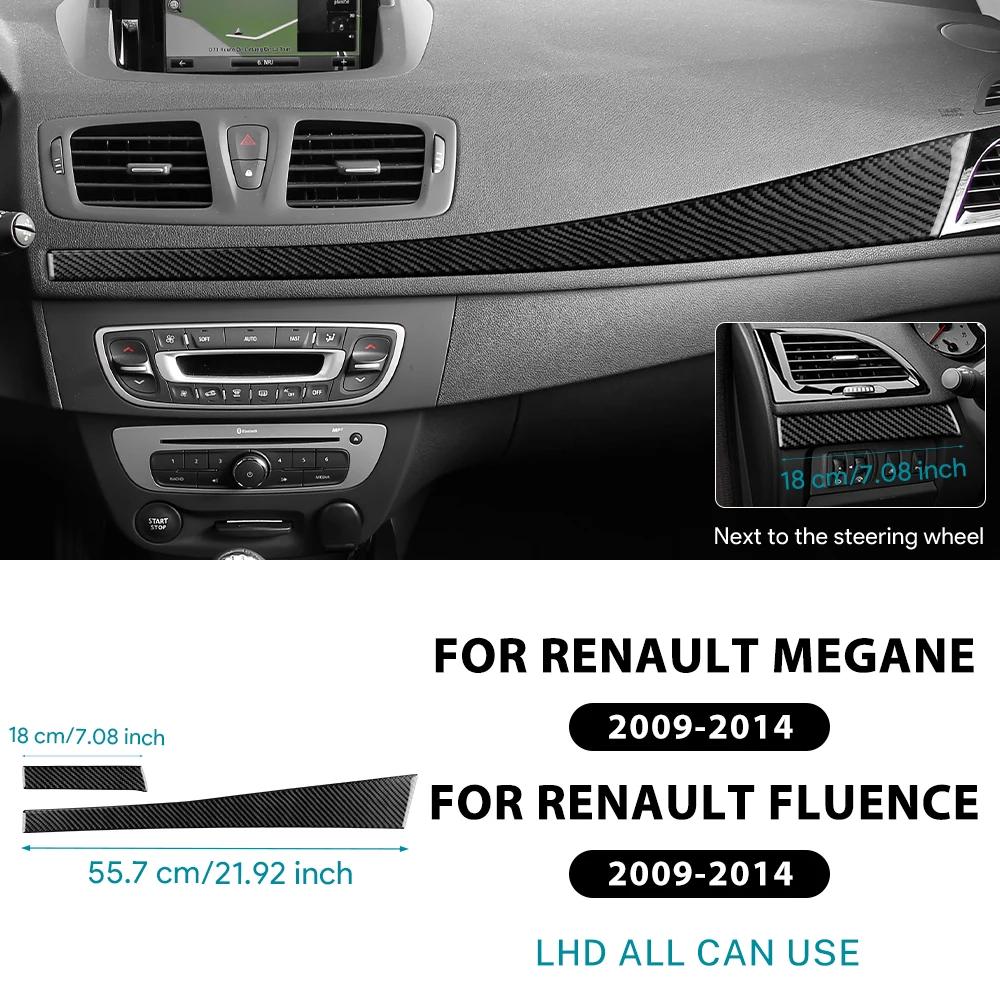 Real Soft Carbon Fiber Sticker For Renault Fluence Megane RS 2009 2010 2011 2012 2013 2014 LHD RHD trument Panel Strip Trim