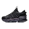 Li Ning Trendy Cushioning Slip Resistant Abrasion Resistant Coverage Low top Running Shoes Unisex Black Purple ARLR001-1