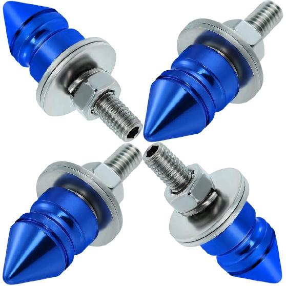 Spike License Plate Bolt Kit Aluminum Alloy Decorative Motorcycle License Plate Screw Frame Fasteners Fit Most Cars Truck Modified Vehicle