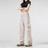 Spring and Autumn Versatile Women's Trousers Solid Color Design Sense Trendy Multi-pocket Overalls Casual Loose and Skinny Pants Women