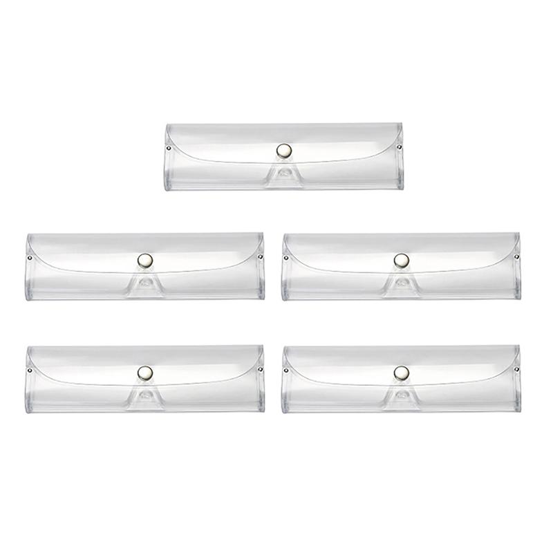 

1/5 шт. сверхлегкие портативные футляры для очков для чтения прозрачные с застежкой на пуговицу органайзер для очков аксессуары для очков